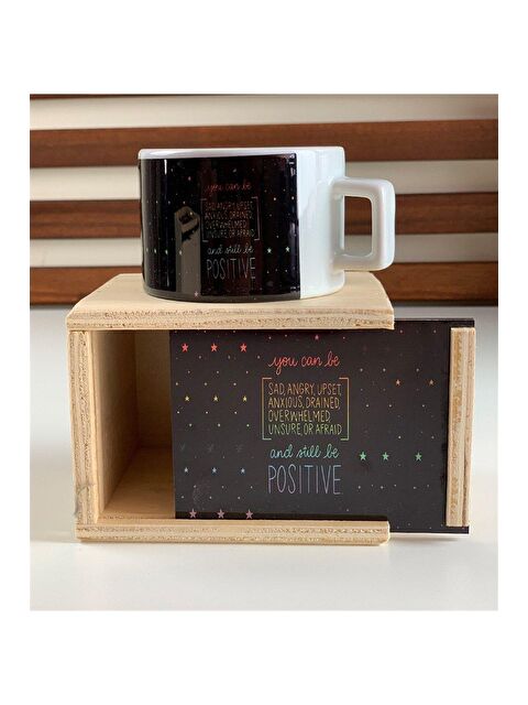 Bam Hediyelik Eşya Pozitif Tasarımlı Ahşap Kutulu Kupa - S000290138-23173