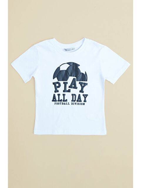 Fullamoda Play All Day Yazı Baskılı Erkek Çocuk Tişört - S000532106-20063