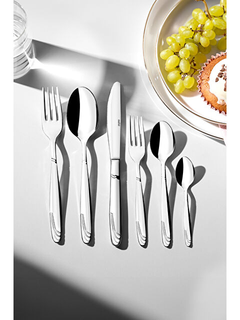 Nehir Lizbon Sade 12 Kişilik 72 Parça Kutulu Çatal Kaşık Takımı - S000495362-18105