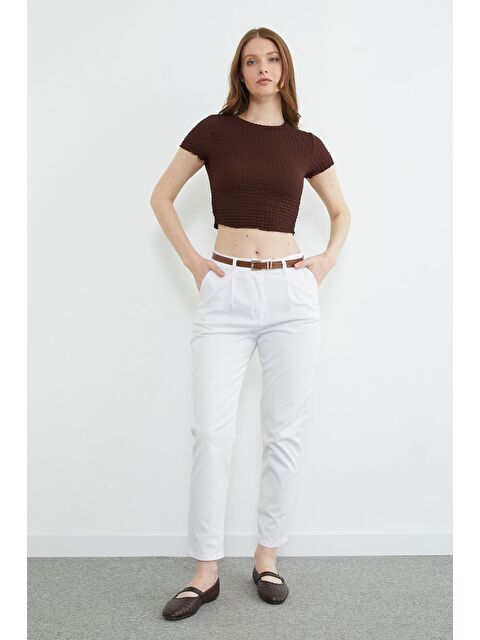 Fullamoda Kemerli Cepli Gabardin Pantolon - S000530793-20063
