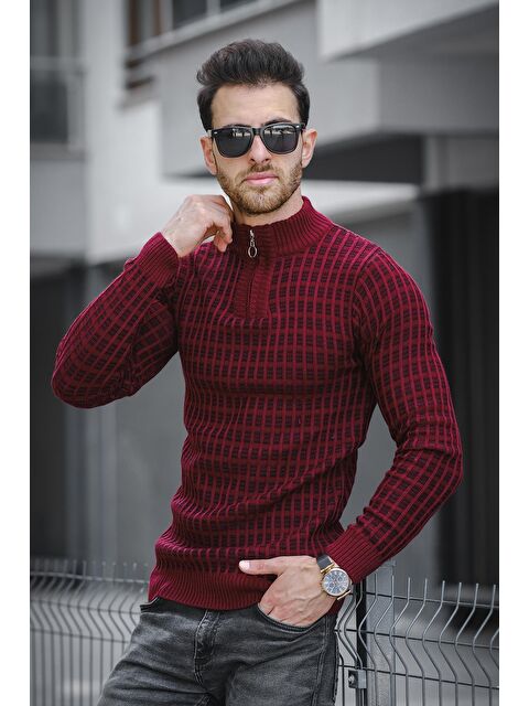 Oksit Seka 125 Dar Kesim Body Yarım Fermuar Erkek Kazak - S000268670-19951