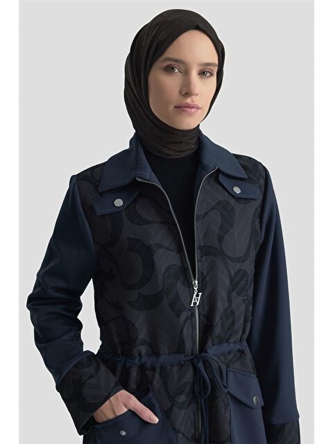 ARMİNE Desenli Kapitone Mixli Örme Giyçık 25Kd1601 Lacivert - S000473431-21164