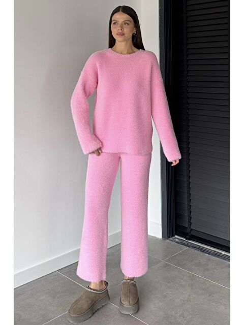 Gülseli Kadın Sakallı Yumoş İplik Kazak Pantolon Triko İkili Takım - S000470244-20024