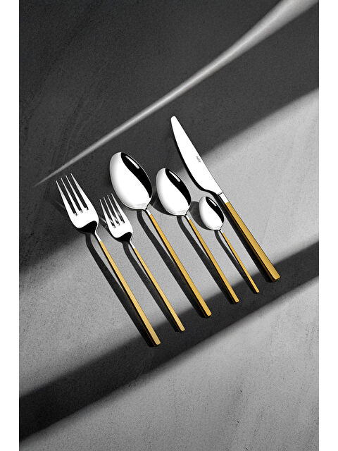 Nehir Gloria Altın Saten 12 Kişilik 72 Parça Kutulu Çatal Kaşık Bıçak Takımı - S000492515-20076