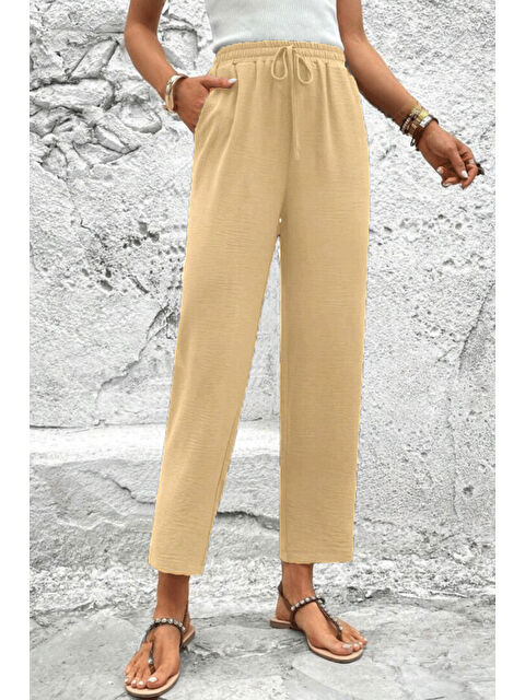 Süperlife Kadın Belli Lastikli Havuç Kesim Pantolon SPR24EA86 - S000288485-19928