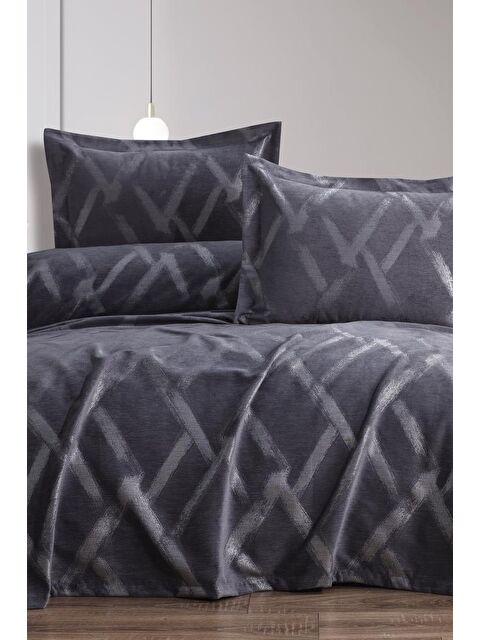 Çeyiz Diyarı Nisan 3 Parça Çift Kişilik Pike Takımı 240x260 Antrasit - S000499130-29666