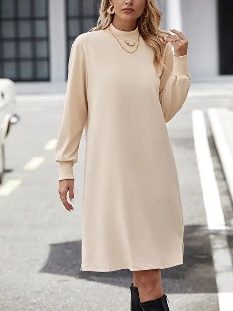 Jane's Kadın Uzun Kollu Balıkçı Yaka Kısa şardonlu Dalgıç Elbise - S000527599-19928