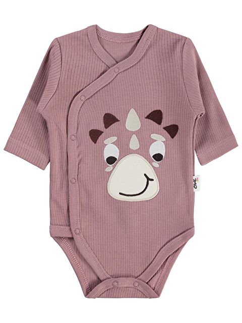 Civil Baby Dinozor Nakışlı 1-9 Ay Çıtçıtlı Badi - Kahve 1-3 Ay - S000494690-19413