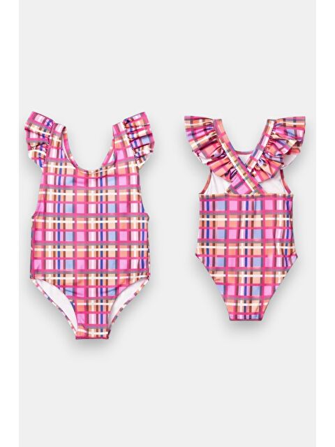 My Kids Wear Kız Çocuk Fırfır Detaylı Tasarım Çapraz Askılı Mayo 12734