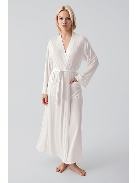 Artış Uzun Kollu Elastanlı Esnek Viskoz Soft Sabahlık 19500