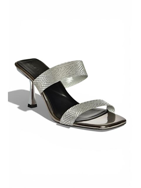 Fox Shoes Platin Kadın Topuklu Terlik Y820013834 - S000517959-29666