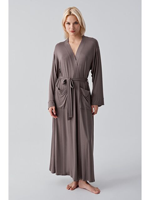 Artış Uzun Kollu Elastanlı Esnek Viskoz Soft Sabahlık 19500