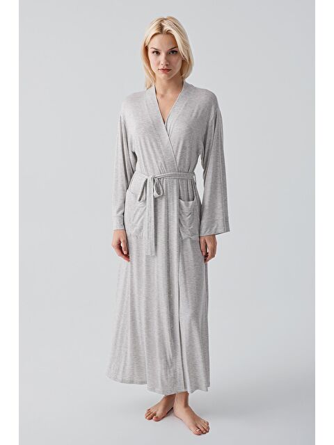 Artış Uzun Kollu Elastanlı Esnek Viskoz Soft Sabahlık 19500