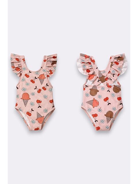 My Kids Wear Kız Çocuk Fırfır Detaylı Tasarım Çapraz Askılı Mayo 12722