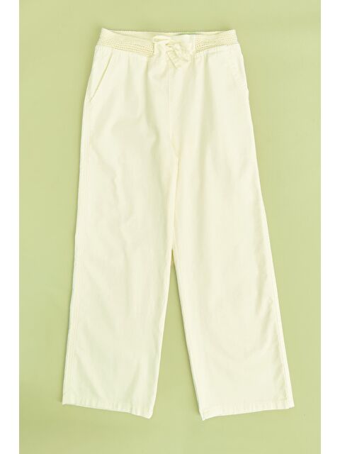 Fullamoda Beli Lastikli Keten Görünümlü Kız Çocuk Pantolon