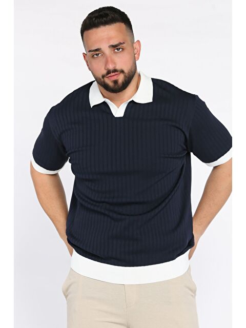 Mishar İtalia Polo Yaka Çizgi Desenli Erkek Triko Tişört - S000399762-21164