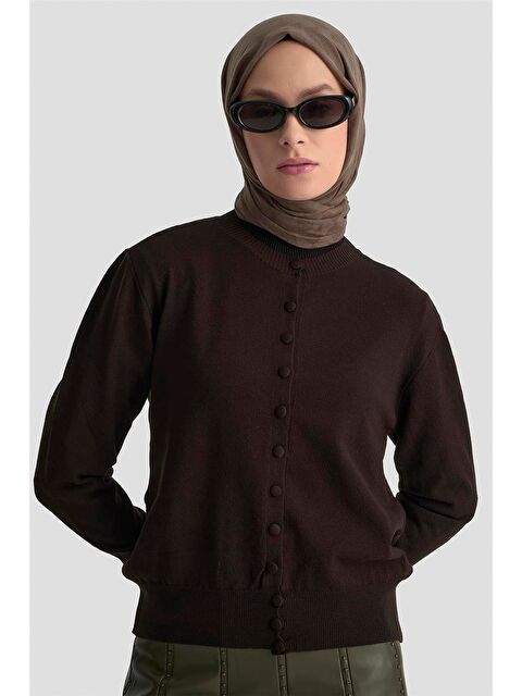 ARMİNE Düğme Detaylı Basic Hırka 25Kd7012 Siyah - S000489498-19351