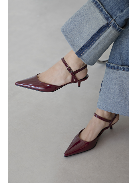 Straswans Melvin Kadın Topuklu Rugan Deri  Ayakkabı Bordo - S000526254-19951