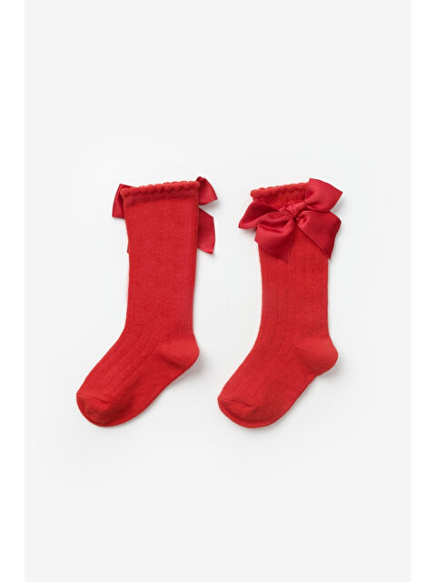 Le Mabelle Kırmızı Kurdeleli Kız Çocuk Çorap - S000424972-20045