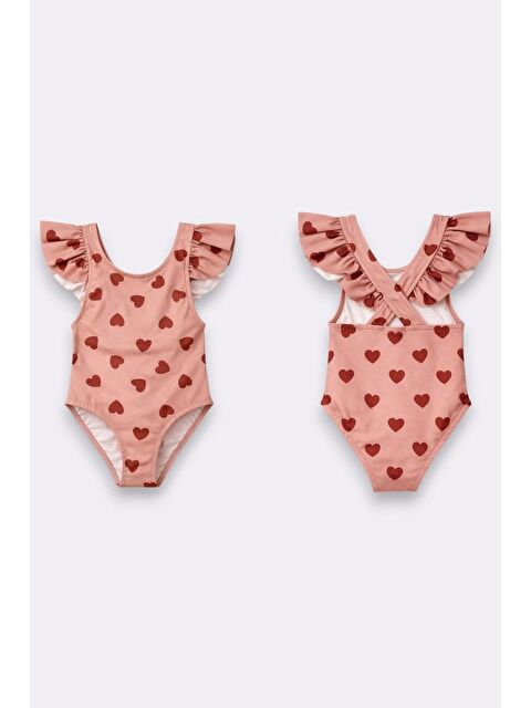 My Kids Wear Kız Çocuk Fırfır Detaylı Tasarım Çapraz Askılı Mayo 12718