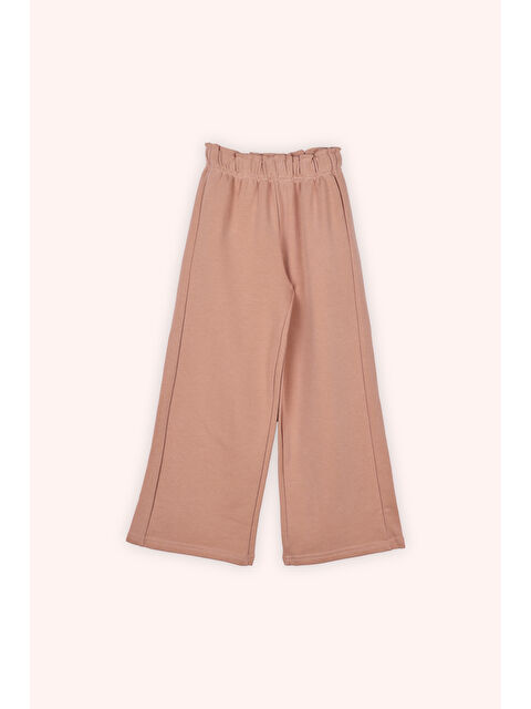 Panço Kız Çocuk Beli Lastikli Bol Paça Somon Eşofman Altı - S000510490-24085