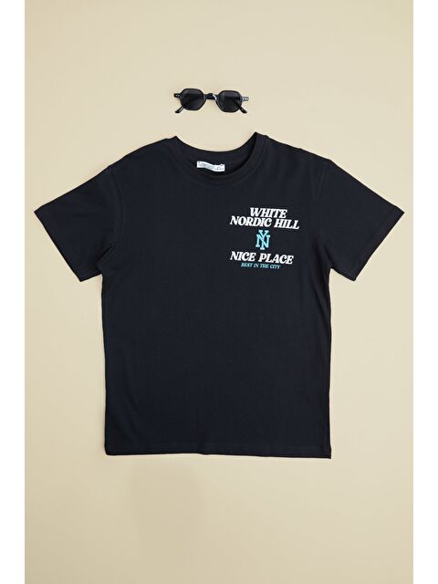 Fullamoda Whıte Nordıc Hıll Yazı Baskılı Erkek Çocuk Tişört