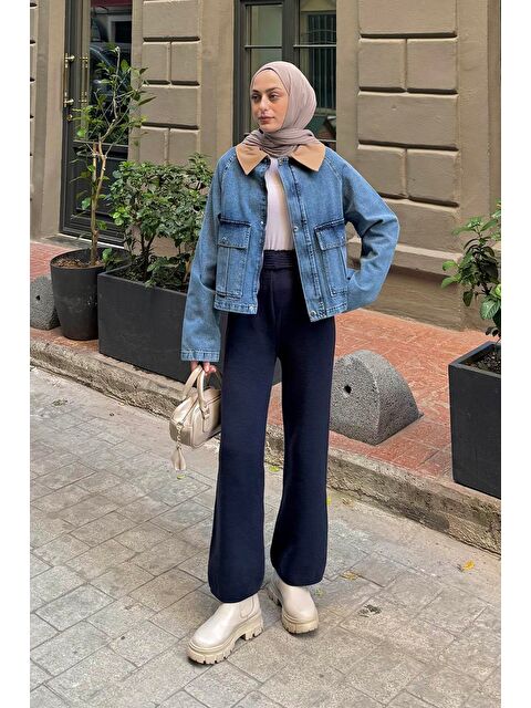 Lamelif Çıtçıtlı Denim Ceket Vizonrengi - S000517962-26429