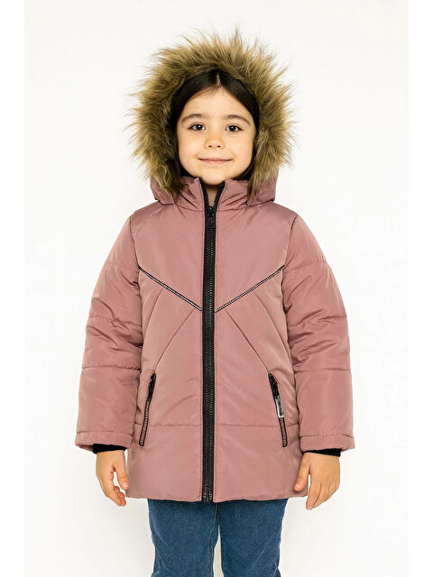 Myhanne Kapüşonlu Kışlık Kız Çocuk Mont 4200 - S000459304-23490