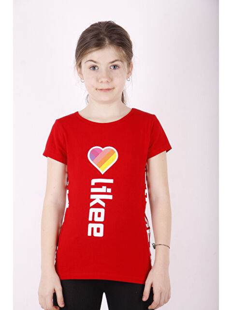 Toontoykids Kız Çocuk Likee Baskılı Tişört