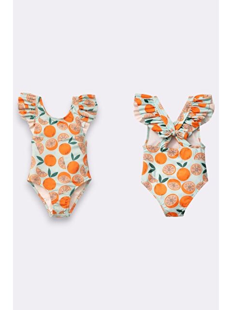 My Kids Wear Kız Çocuk Fırfır Detaylı Tasarım Çapraz Askılı Mayo 12721