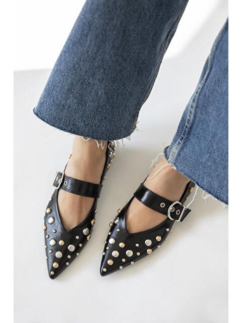 Straswans Aqua  Kadın  Drop  Detay  Deri  Babet Siyah - S000513170-19351