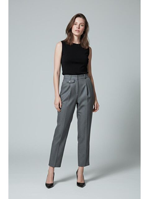 Madmext Antrasit Pens Detaylı Kapaklı Düz Paça Kumaş Pantolon Mg2642 - S000508346-29666