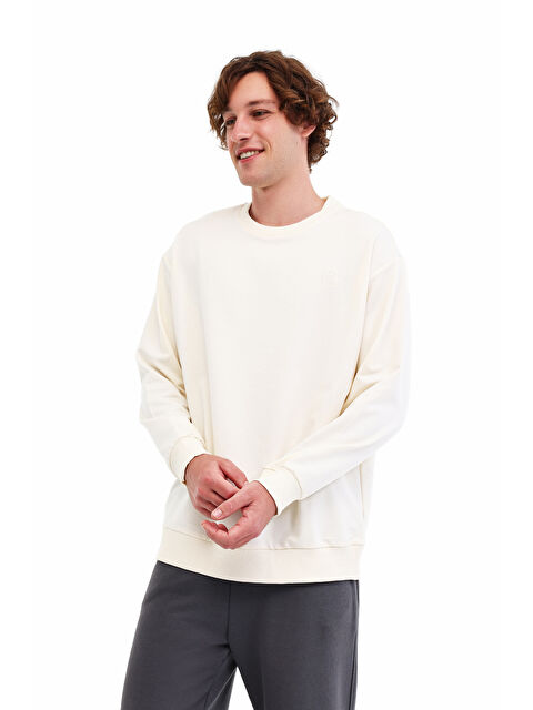 Lumberjack MB SN75 C NECK SW 5PR Ekru Erkek Sweatshirt - S000427594-19928