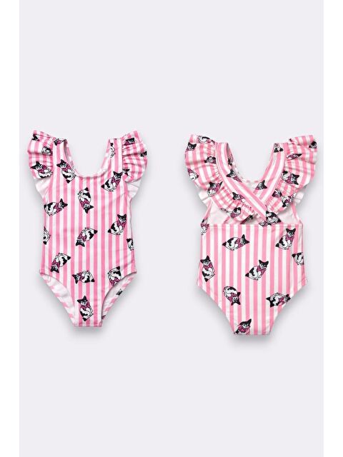 My Kids Wear Kız Çocuk Fırfır Detaylı Tasarım Çapraz Askılı Mayo 12730