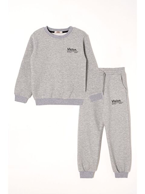 Zepkids Vision Baskılı Şardonlu Gri Renk Erkek Çocuk Eşofman Takımı - S000356370-20600