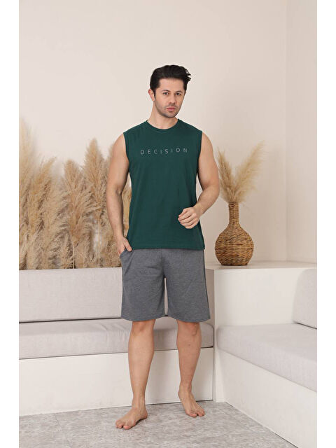 SEBOTEKS %100 Pamuklu Kolsuz Cepli Erkek Şortlu Pijama Takımı 2011 - S000518901-18547