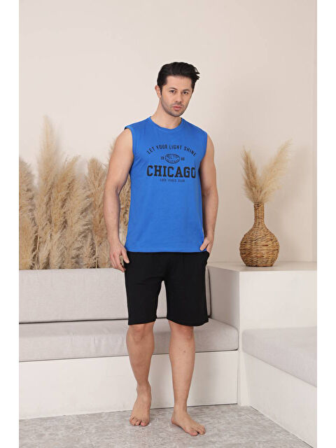 SEBOTEKS %100 Pamuklu Kolsuz Cepli Erkek Şortlu Pijama Takımı 2011 - S000518901-23710