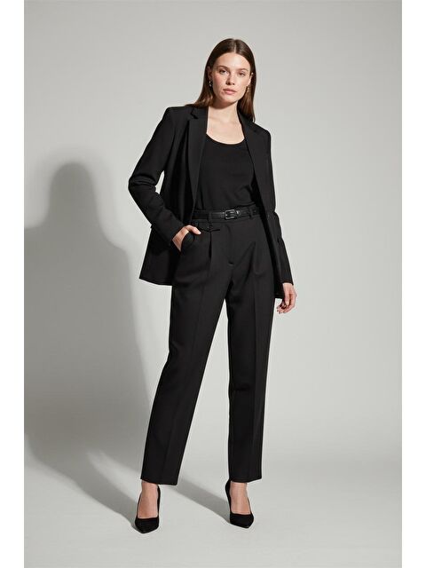 Madmext Siyah Pens Detaylı Kapaklı Düz Paça Kumaş Pantolon Mg2642 - S000508346-19351