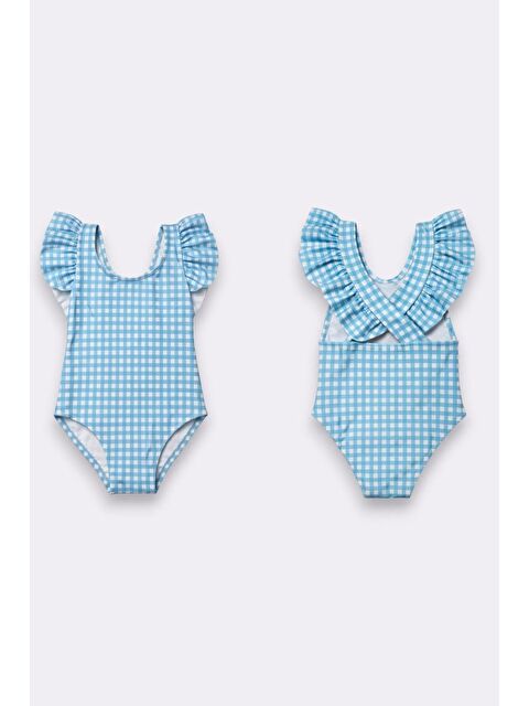 My Kids Wear Kız Çocuk Fırfır Detaylı Tasarım Çapraz Askılı Mayo 12729