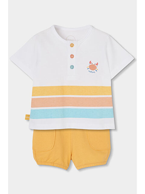 Boboli Çizgi Desenli 2li Takım 6-24 Ay sarı - S000530802-20072