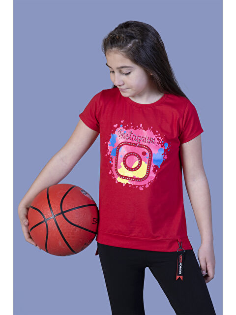 Toontoykids Kız Çocuk Renkli Baskılı Tişört