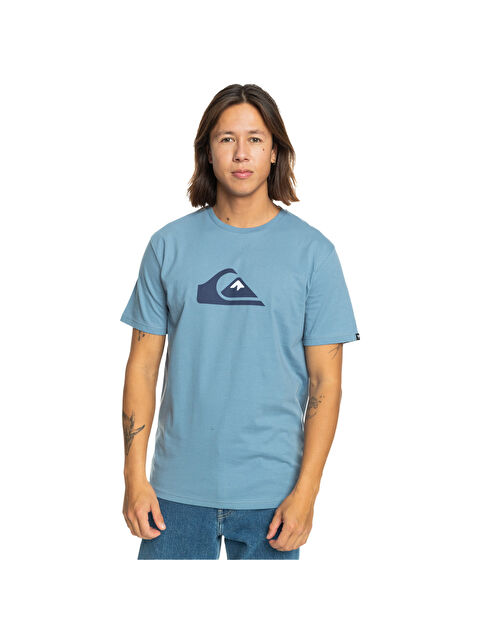 Quiksilver Comp Logo Erkek Mavi Tişört - S000489084-17234