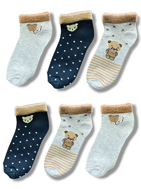 Line Smart 6'lı Kadın Desenli Yumoş Kaliteli Patik Çorap - S000364022-23173