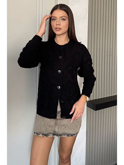 Gülseli Çiçek Desenli Triko Ceket - S000445288-19351