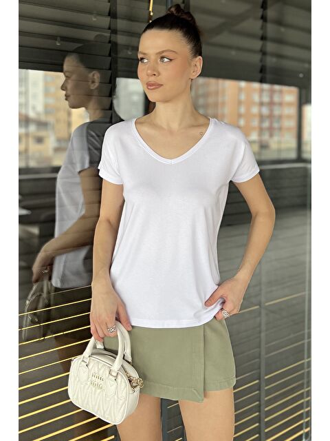 Gülseli V Yaka Kadın Tişört - S000373342-20063