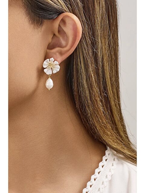 New Obsessions İnci Sallantılı Çiçek Küpe - S000436341-20076