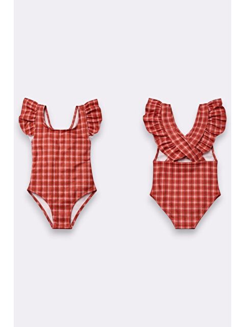 My Kids Wear Kız Çocuk Fırfır Detaylı Tasarım Çapraz Askılı Mayo 12728