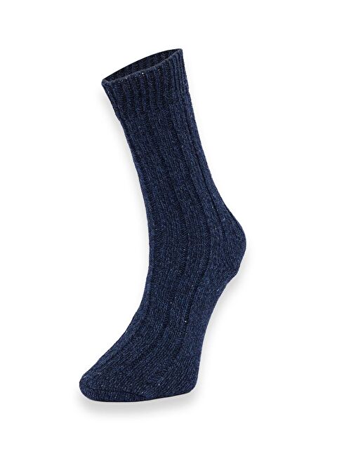 TUDORS Erkek Desenli Örme Mavi Çorap - S000518906-17234