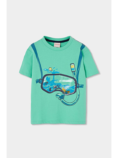 Boboli Gözlük Desenli Tshirt 2-6 Yaş Yeşil - S000530803-18194