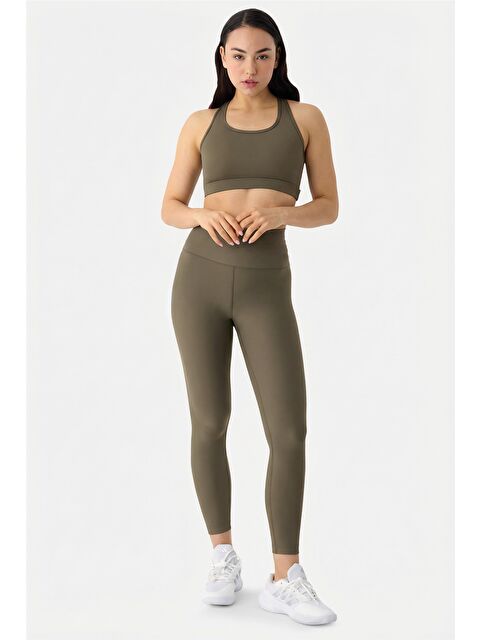 Superstacy Liora Yumuşak Kumaş 7/8 Haki Spor Tayt